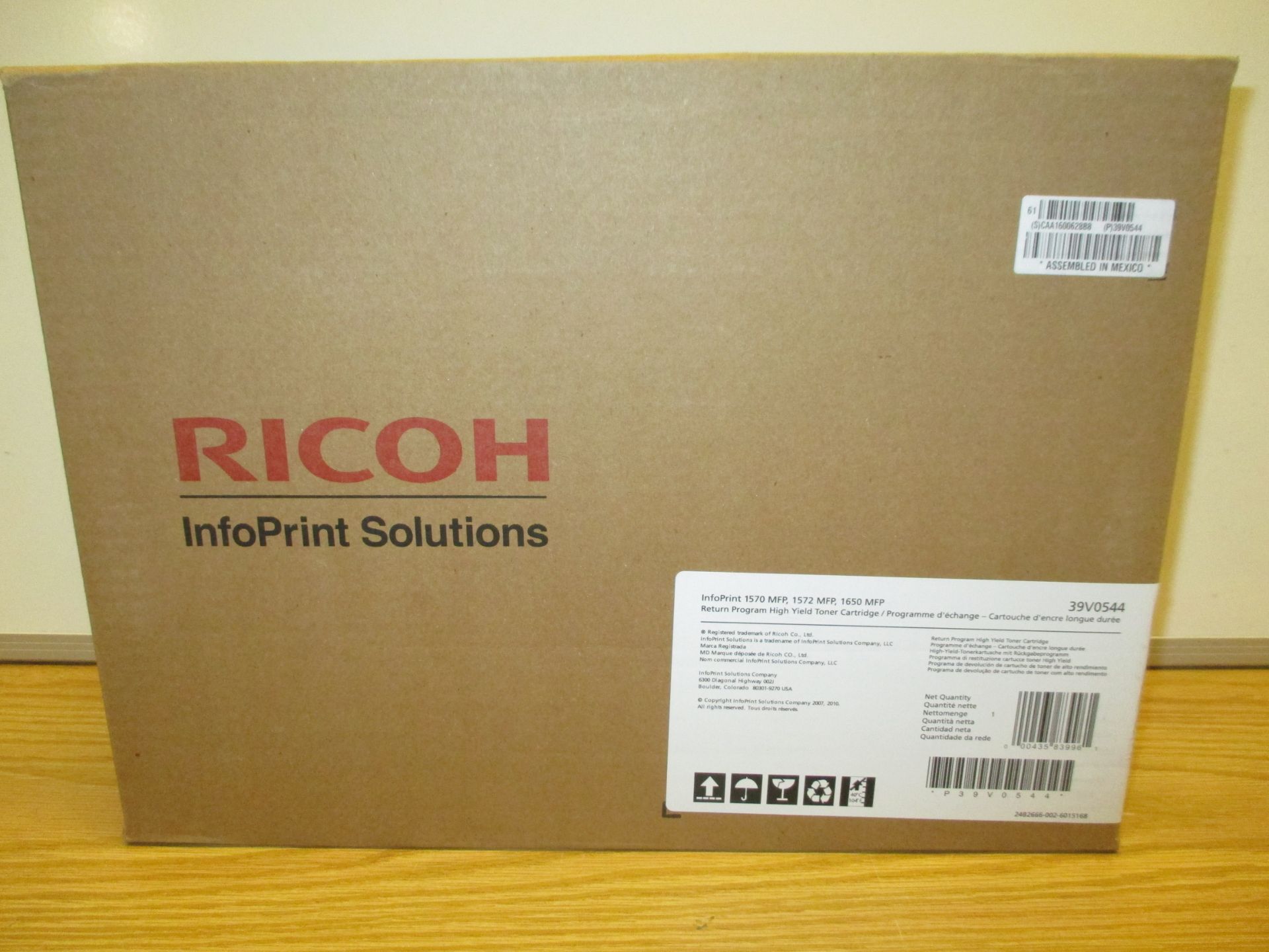 Genuine Ricoh Infoprint 39V0544 High Yield Black Toner for 1570MFP, 1572MFP, 1650MFP