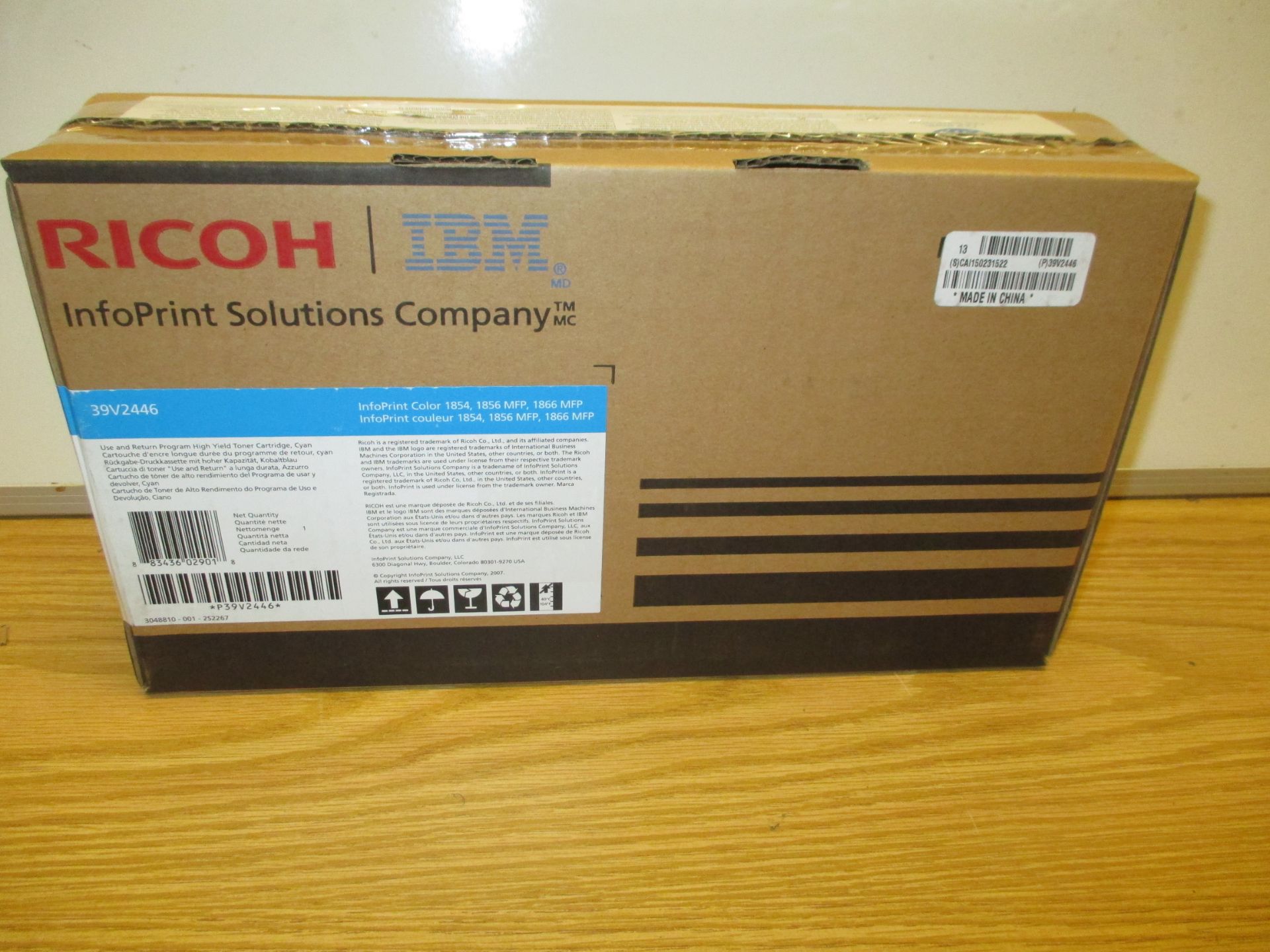 Genuine Ricoh IBM Infoprint 39V2446 Cyan Extra High Yield Toner 1854, 1856MFP, 1866MFP. BOX OPEN,