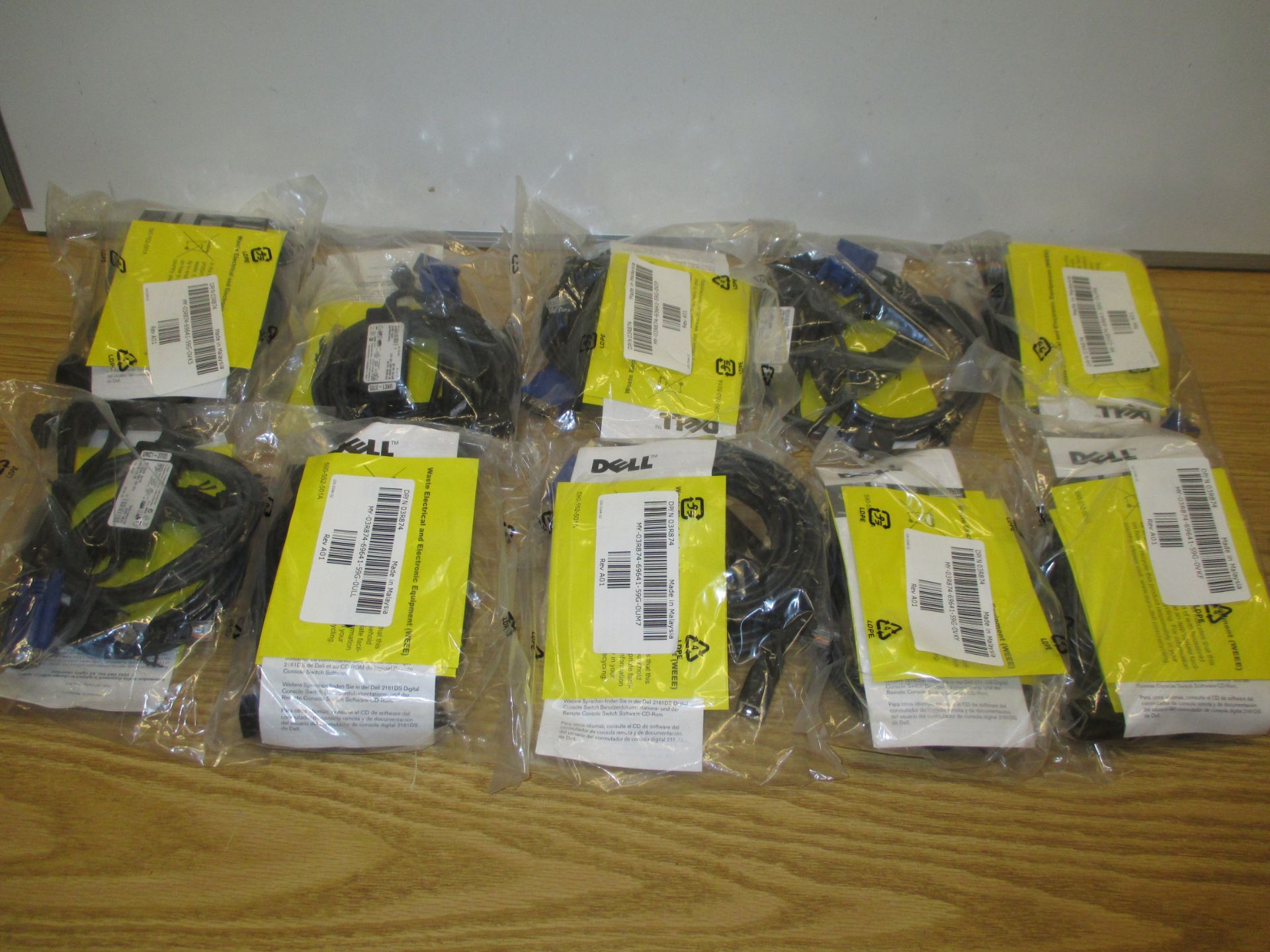 10 X Dell USB SIP Server Interface Pod Cable Kit DP/N 03R784. ALSO INCLUDES 2 X LAN CABLES DP/N