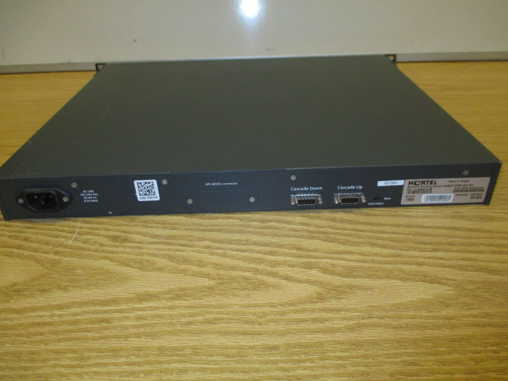 NORTEL 4548GT-PWR AL4500A14-E6 48-Port Gigabit 10/100/1000 PoE Switch - Image 2 of 2