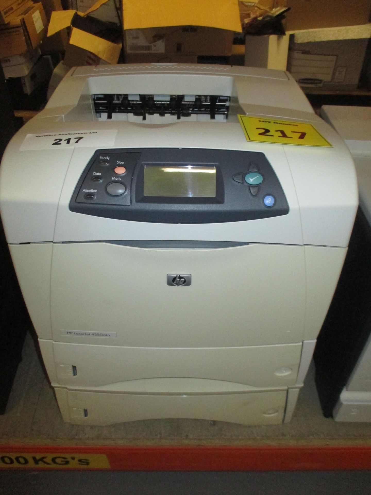 HP LASERJET 4350DN NETWORK LASER PRINTER WITH DUPLEX, USB, PARALLEL PORTS AND TEST PRINT