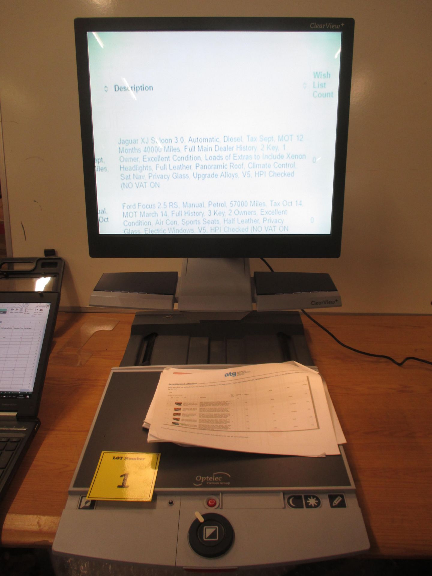 OPTILEC CLEARVIEW+ FULLY ADJUSTABLE LOW VISION MAGNIFIER FOR THE VISUALY IMPAIRED. WITH 17" TFT - Image 2 of 5