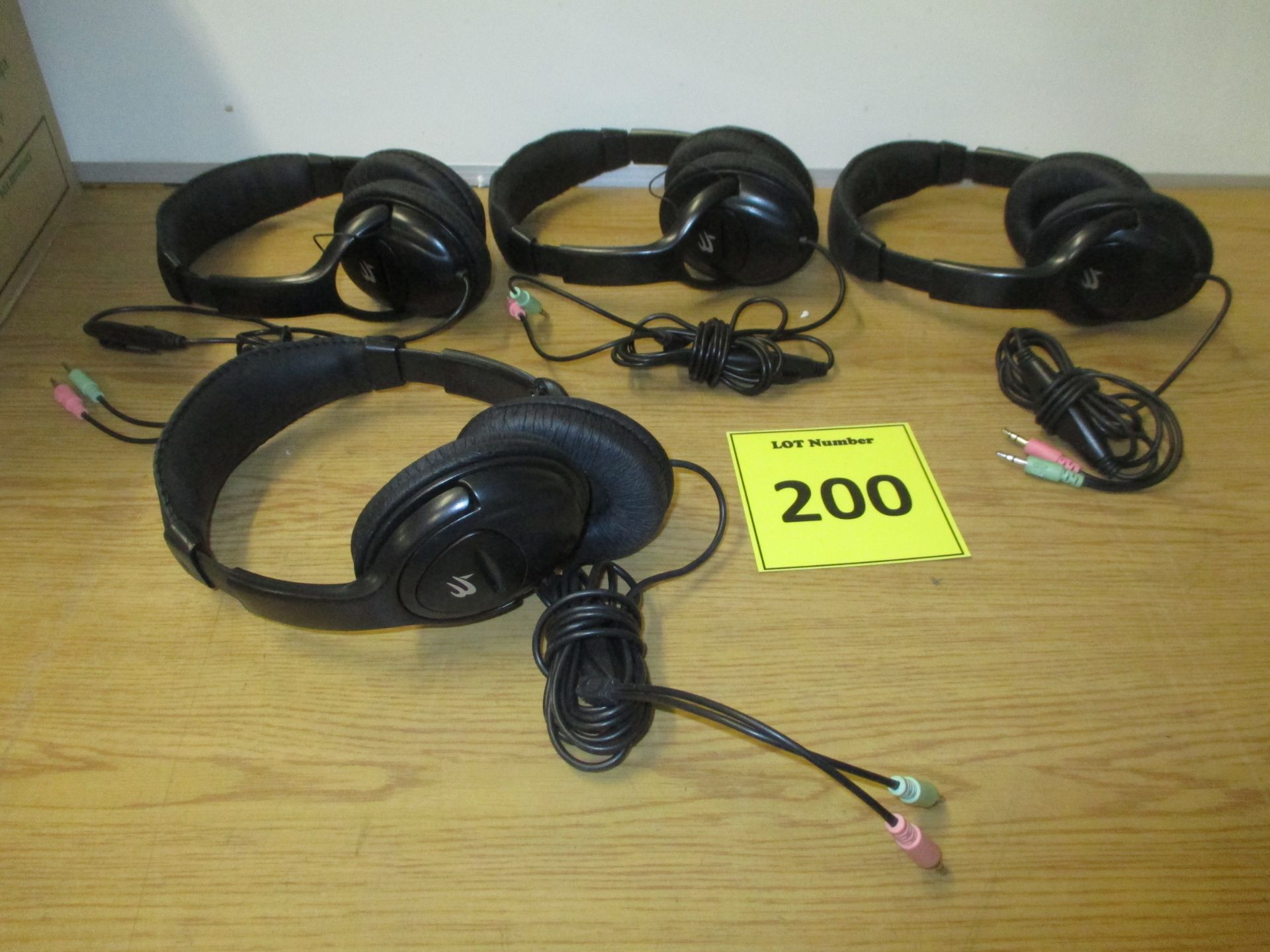 4 x padded headsets with microphones