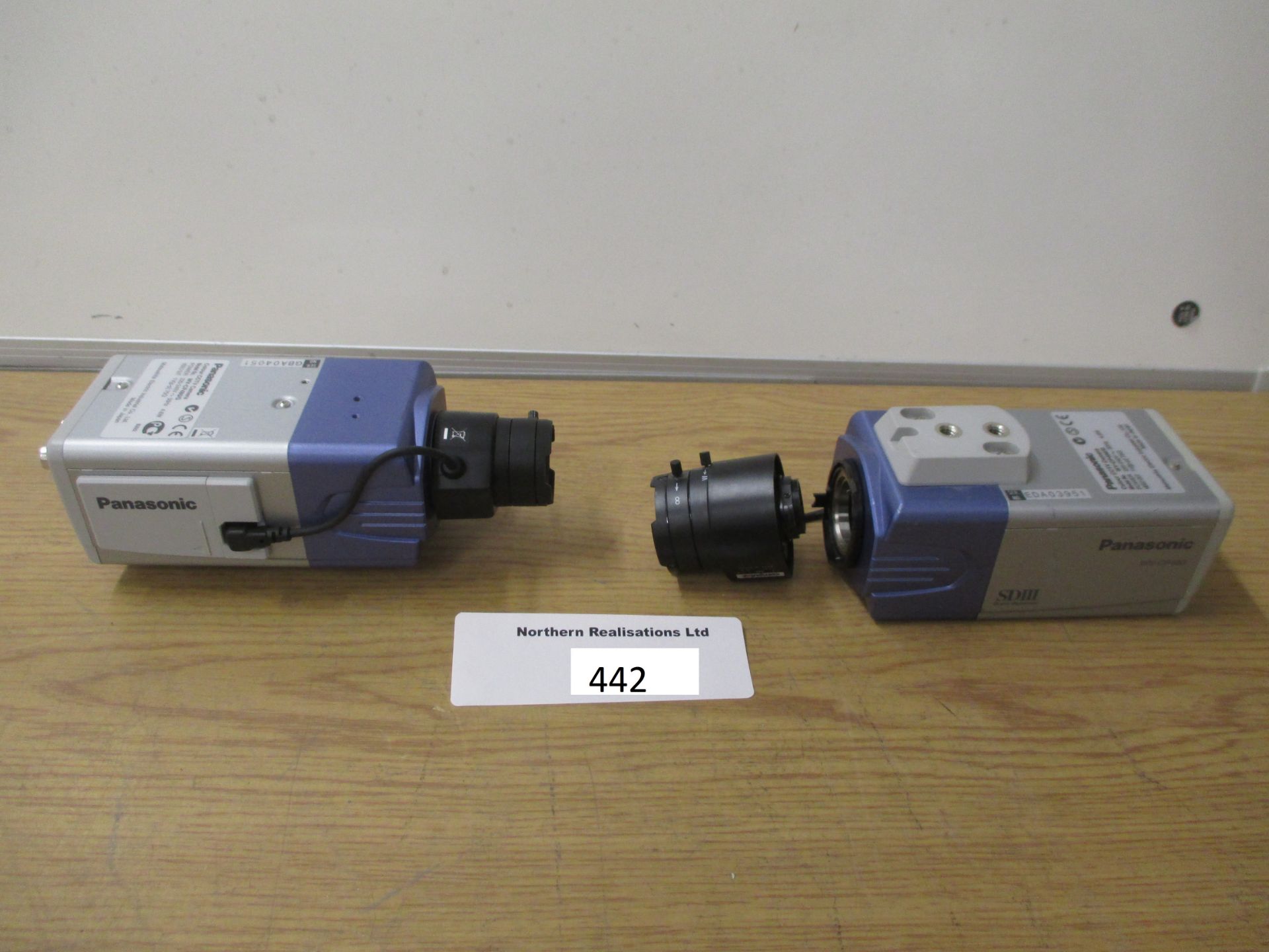 CCTV EQUIPMENT. 2 X PANASONIC SUPER DYNAMIC COLOUR CCTV CAMERAS MODEL WV-CP480/G COMPLETE WITH