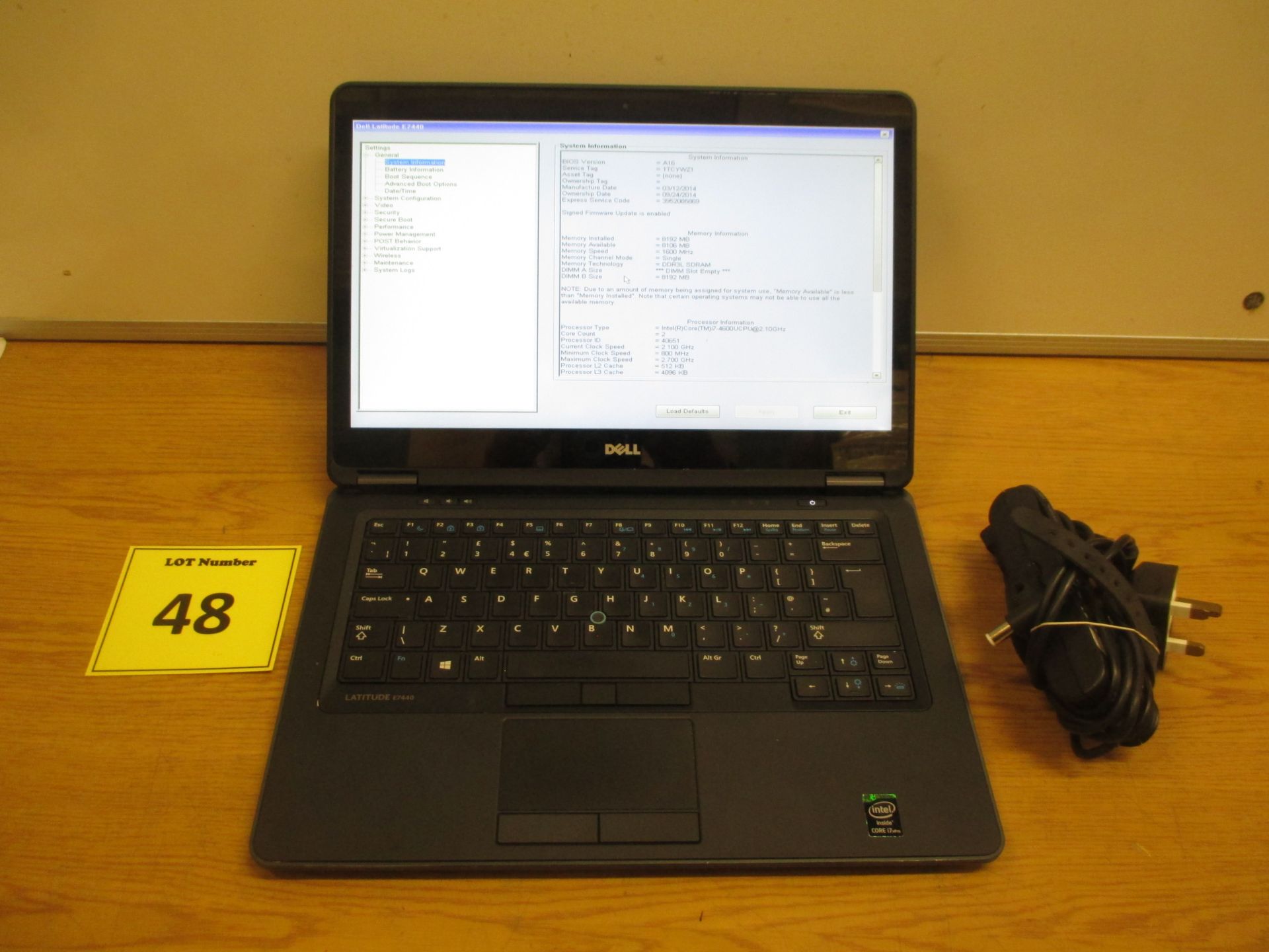 DELL LATITUDE E7440 LAPTOP. CORE i7 2.10 GHZ PROCESSOR, 8GB RAM, 128GB SSD. WITH PSU & W8 STICKER