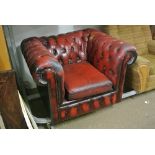 FURNITURE/ HOME - A red leather Chesterfield club