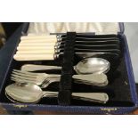 COLLECTABLES - A vintage boxed set of nickel silve