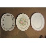 CERAMICS - A collection of 3 large antique platter