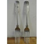 MILITARIA - A pair of antique Irish silver forks, hallmarked for Dublin 1806