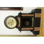 CLOCKS - A stunning Victorian slate & marble mantl