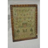 COLLECTABLES - An antique framed tapestry sampler,