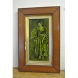 CERAMICS - An antique framed ceramic tile showing