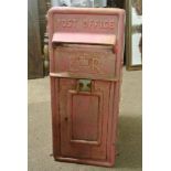 COLLECTABLES - A cast iron and metal post box, det