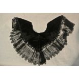 COLLECTABLES - A Victorian black velvet & lace mou