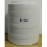 CERAMICS - A large banded stoneware jar in white,
