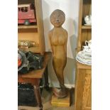 FURNITURE/ HOME - A stunning teak mermaid, hand ca