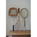 COLLECTABLES - A collection of 3 vintage tennis ra