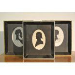 COLLECTABLES - A collection of 3 vintage framed portrait miniature prints