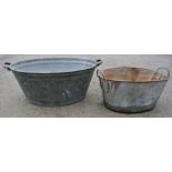 COLLECTABLES - A collection of 2 large galvanised