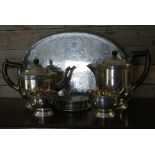 COLLECTABLES - A silver plated Viners tea set to i