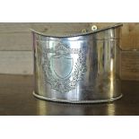 COLLECTABLES - An antique silver plated tea caddy