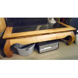 FURNITURE/ HOME - A large teak coffee table with g