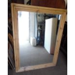 FURNITURE/ HOME -A large wooden framed bevelled gl