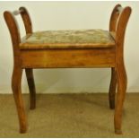 FURNITURE/ HOME - An antique oak piano stool with