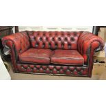 FURNITURE/ HOME - A vintage/ retro red leather 2 s