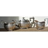 SILVER - A stunning antique 3 piece sterling silve