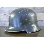 MILITARIA - A German aluminium helmet, possibly us