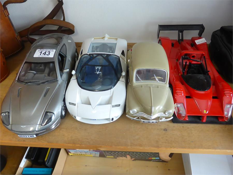 FOUR REPLICA MODEL CARS Aston Martin, Ford GT90, R