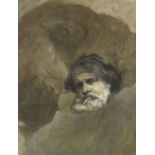 Giuseppe GRAZIOSI (1879-1942) Portrait de Giosué Carducci Plume, fusain, gouache et rehauts de