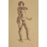 Giuseppe GRAZIOSI (1879-1942) Nu de femme en pied les bras levés Lithographie, épreuve d'essai