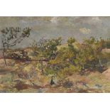Henri MARRE (1858-1927) Paysage du Midi Huile sur toile. Tampon de la vente d'atelier en bas à