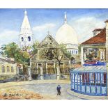 Élisée MACLET (1881-1962) Montmartre Huile sur toile, signée et datée 43 en bas à gauche. 46 x 55 cm