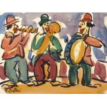 Emmanuel BELLINI (1904-1989) L'orchestre Aquarelle signée en bas à gauche. 25 x 32,5 cm (à vue)