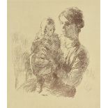 Giuseppe GRAZIOSI (1879-1942) Nurse avec le bébé Rosetta Lithographie, épreuve d'essai imprimée en