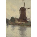 Marie Joseph Léon IWILL (1850-1923) Paysage au moulin Huile sur toile, signée en bas à gauche.