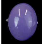 Capello -An attractive lavender coloured jadeite diamond and 18ct white gold ring, the large oval