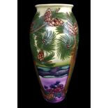 Rachel Bishop for Moorcroft Pottery - A large Furzey Hill pattern vase, from the New Forest