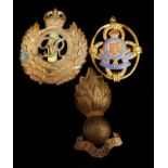 Military Interest - A Royal Army Ordnance Corps sweetheart pendant, enamel on gilded base metal; a