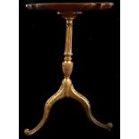A fine 'Chippendale' satinwood and giltwood wine table/kettle stand, c1775, the dished piecrust