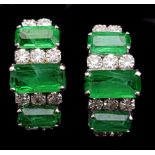 Costume Jewellery - Christian Dior 1974 collection, green 'emerald' cut stones interspersed with