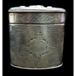 A Dutch 833 standard silver snuff box, of rounded rectangular section, the hinged cover with