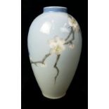 A Royal Copehagen porcelain vase butterfly and blossom pattern, no.2301, shape no/47b, 14cm high;