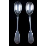 A pair of crested Irish silver mustard spoons Dublin 1866, makers mark JS in oval for John Smith,