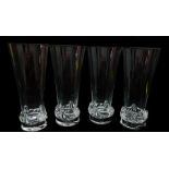 Four Daum glass tumblers of Sorchy shape, etched mark Daum Nancy, 14cm high (4)