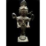 A small Indian four face bronze of Shiva, 19thc, 11cm