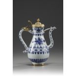 An ormolu-mounted blue and white ewer